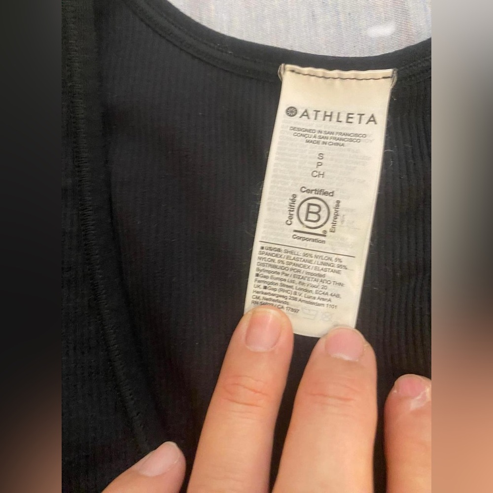 Athleta Ribbed V-Neck Seamless Bodysuit - Black - Small - Picture 6 of 8